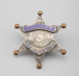 Sheriff, San Juan Co., Badge, with blue enamel, 6-point ball star, 2 1/8