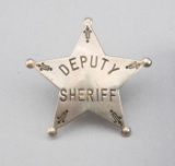 Deputy Sheriff Badge, 5-point ball star stock badge, 2 3/4