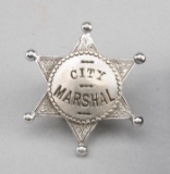 City Marshal Badge, 6-point ball star, 2 1/3