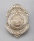 Clark Grave Vault, Deputy Sheriff, Franklin County, #614 Badge, fancy shield, 2 1/2