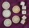 Group of 10 antique ivory items to include: Set of five elephant ivory Poker Dice and a group of fiv