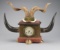 An original vintage Horn Clock from the Buckhorn Saloon, San Antonio, Texas.  This mantle clock has