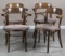 Set of early saloon Barrel Back Chairs with unique bentwood frame, circa 1920s, with round seats, ve