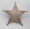 Pinkertons Detective Badge, ornate 5-point ball star, 2 1/4
