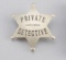 Private Detective Badge, 6-point ball star, stock, 2 5/8