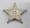 Police Service, #55, C.P.R.R. Co. Badge, 5-point ball star, 2 3/4 across points, turn of the century