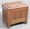 Antique oak lift top Ice Box / Cooler, circa 1915-1920, nice overall finish with original zinc liner