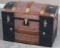 Fancy antique, Dome Top Trunk, circa 1900, overall very good condition but needs leather handles rep