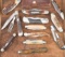 Collection of 12 Folding Knives, both single and double blade to include:  (1) An early Sure Edge, s