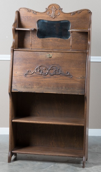 Antique oak Larkin Desk, made by the "Larkin Soap Co., Buffalo, New York", beveled mirror top with c