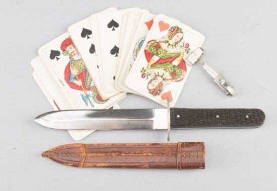 Double Edge Dagger, blade is marked "John Watts, Sheffield, England", 5 1/2" blade x 9 1/2" overall,