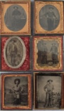 From the George Jackson Photography Collection a group of six early Tintype Images of Cowboys all we