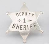 Deputy Sheriff, #1 Badge, 6-point ball star, 2 1/4