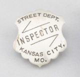 Street Dept. Inspector, Kansas City, Mo, Badge, shield, 2