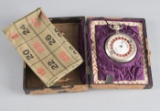 Scarce antique French wind up Watch Roulette in its original locking, hinged lid, fitted box and ori
