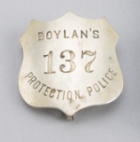 Boylan's Protection Police, #137 Badge, shield shape, 3