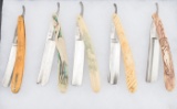 Collection of five of the most outstanding Straight Razors to surface in years.  Left to Right (1) C
