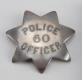 Police Officer, #60 Badge, 7-point star, 3