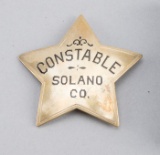 Constable, Solano Co. Badge, 5-point star, 2 1/2
