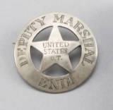 Deputy Marshal, United States O.T., Enid Badge, circle with cut out star, 1 3/4