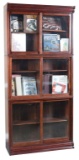 Antique, 3 section, sliding glass door Bookcase, circa 1910, manufactured by Danner Bookcase Co.  Th