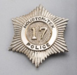 Houston, Tex. Police, #17 Badge, Stylized 6-point star, 3
