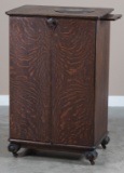 Original antique, quarter sawn oak, double door Music Cabinet, circa 1900, in original finish, with