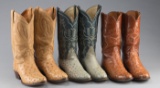 Collection of three pairs of quality Western Dress Boots, with 13