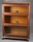 One of a matching pair of antique oak Lawyer 3-stack Bookcases, circa 1910, manufactured by The Viki