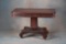 Early, solid mahogany Folding Game Table, circa 1860s, with fold out top.  When table is closed it m