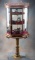 Extremely rare, antique oak and curved glass, revolving Showcase, manufactured by 