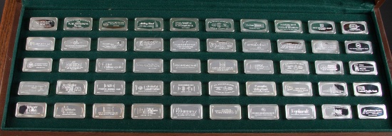 Proof Set of Bankmarked Sterling Silver Ingots, totaling 50 Silver Ingots with 1000-grain sterling,