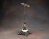 Fancy Hat Stand with adjustable top, mounted on footed marble base with rope twist column, retains o