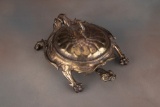 Fancy, vintage, cast iron turtle Spittoon, #3612, attributed to Bradley & Hubbard Foundry, with bras