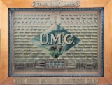 Exceptional UMC Cartridge Board, Mfg., circa 1897, frame measures 54 3/8