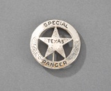 Actual authentic, Texas Ranger Badge presented to noted Texas Artist, the late Melvin C. Warren (192