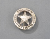Authentic Texas Ranger Badge once belonging to Texas Ranger Bill Gunn (1930-2017), Co. F, Waco.  Bil