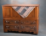 Very desirable Civil War Period, walnut Blanket Chest, with full length lift top storage area and fo