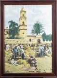 An original framed color Lithograph advertising 