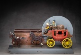 Extremely rare antique Baranger Stage Coach Automaton, circa 1925, in excellent original paint and p