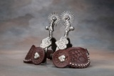 Pair of beautiful double mounted hand engraved Spurs by noted South Bountiful, Utah Bit and Spur Mak