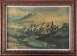 Large framed Print by noted Texas Artist Donald M. Yena, (TA), titled 
