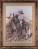 Awesome, large hand colored, framed Photograph of Movie Star and Western Actor Ken Maynard.  NOTE: H
