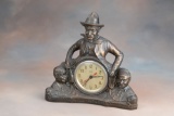 Will Rogers (1879-1935) metal Cowboy Clock, circa 1930s, produced by 