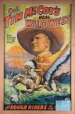 Early framed, color  Wild West Lithograph of Movie Star and Wild West Performer Tim McCoy titled 