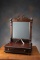 Walnut Victorian, single drawer, table top Shaving Stand with fancy crest, in estate finish and cond