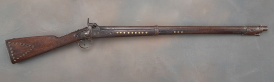 Early "Harper's Ferry, 1845" marked 2 band Musket, with "U.S." and engraved eagle on lock plate, 30"