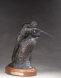 An original western Bronze Sculpture by noted Texas artist H. Clay Dahlberg (B. 1946), titled 