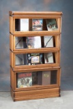 Fine condition antique, four stack oak, step front Lawyers Bookcase, with beaded top, circa 1900-191