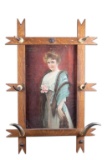 Early framed oil on canvas Advertisement for 